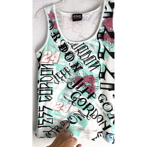 NASCAR Chase Authentics Jeff Gordon White All Over Print Tank Top Shirt Size XL - Picture 10 of 11